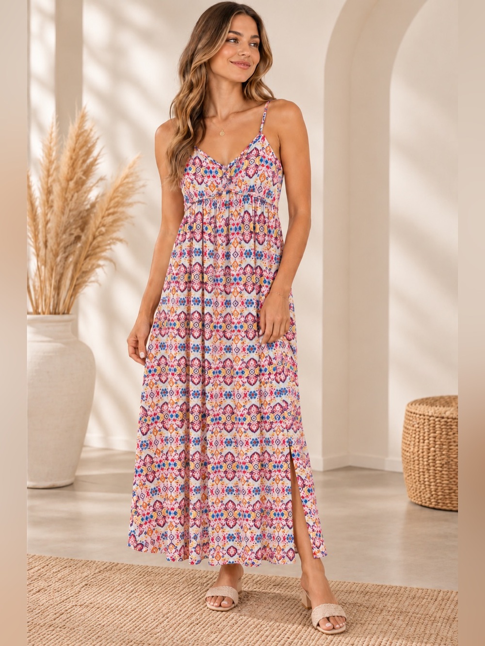 Harlow & Rose Size S Boho Print Maxi Dress